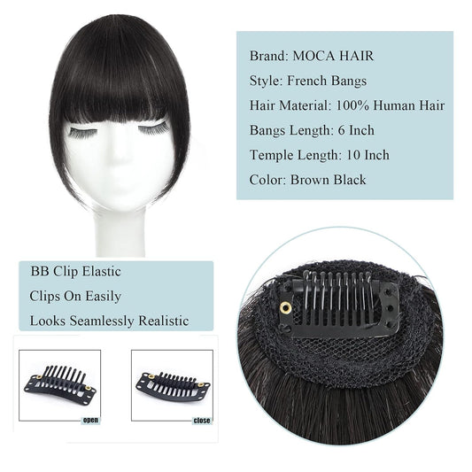 Front Bangs Single Clip ins Natural Black colour