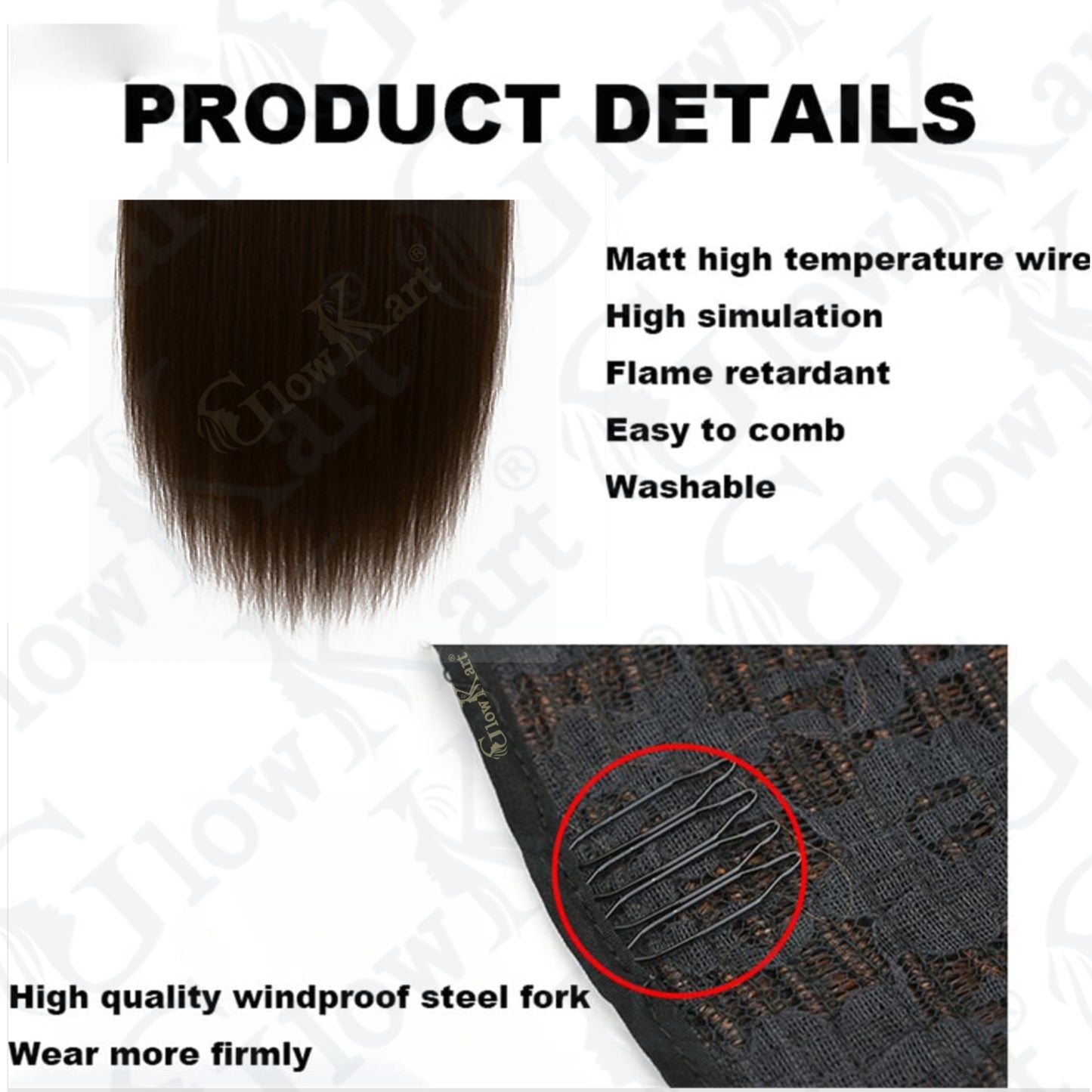 Natural Brown 24inch Straight Ribbon Ponytail