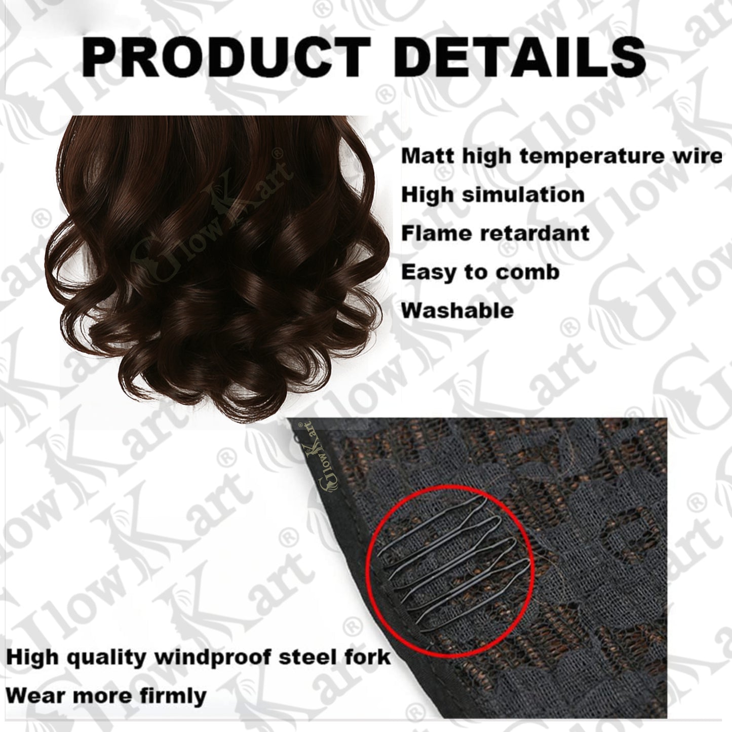 Natural Brown 24inch Curly Ribbon Ponytail