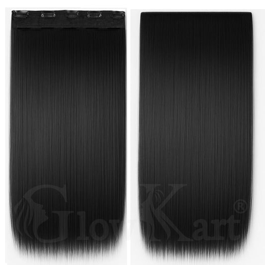 Natural Black 24inch 5Clip Ins Straight hair extensions wigs
