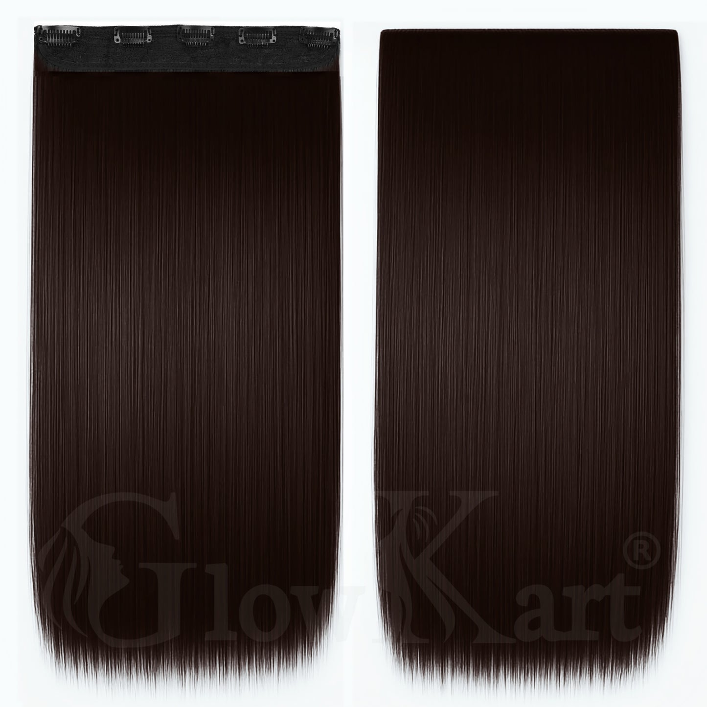 Natural Brown 24inch 5Clip Ins Straight hair extensions wigs