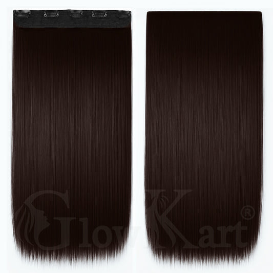 Natural Brown 24inch 5Clip Ins Straight hair extensions wigs