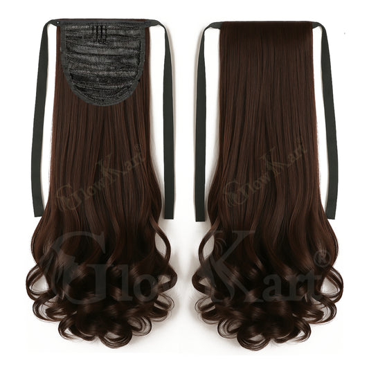 Natural Brown 24inch Curly Ribbon Ponytail