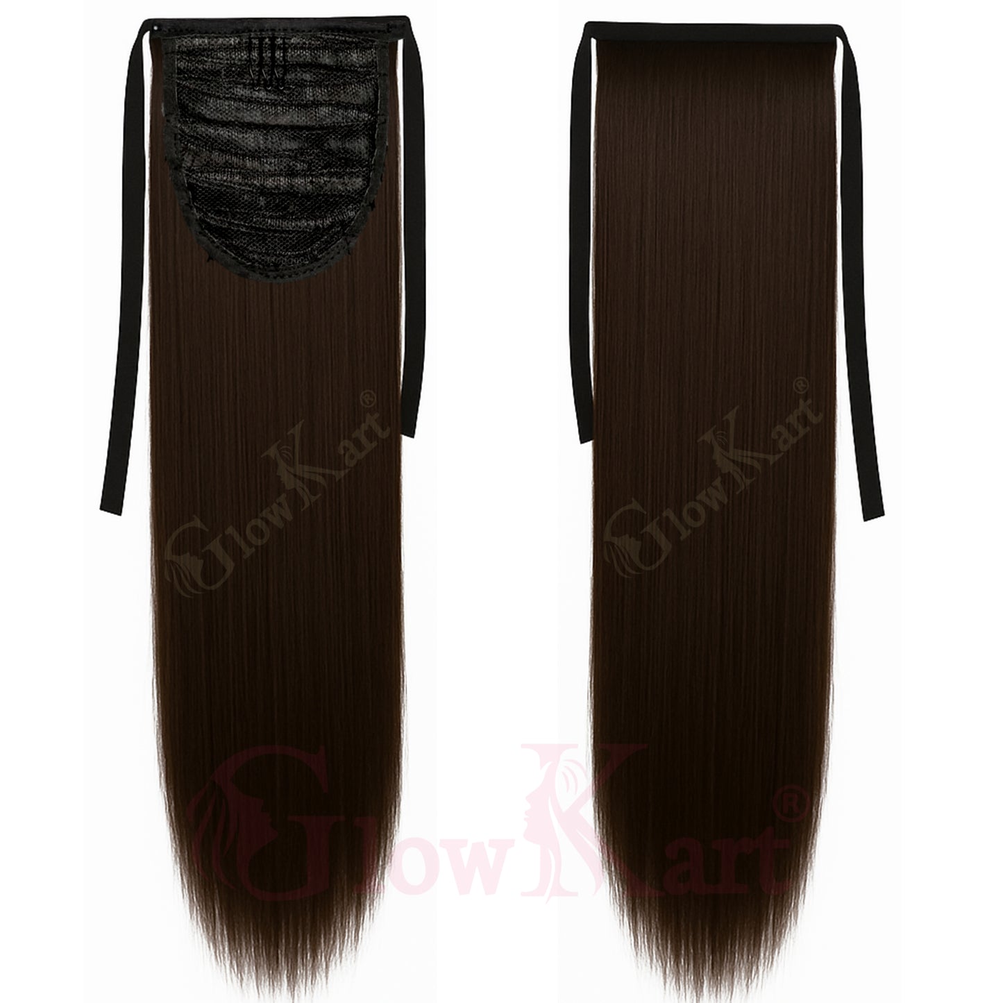 Natural Brown 24inch Straight Ribbon Ponytail