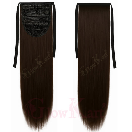 Natural Brown 24inch Straight Ribbon Ponytail