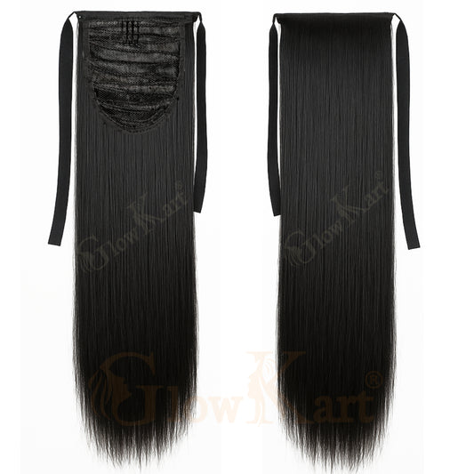 Natural Black 24inch Straight Ribbon Ponytail