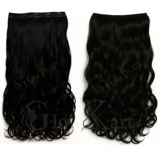 Natural Black 24inch 5Clip Ins Curly Hair extensions wigs