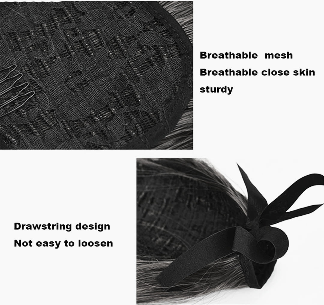 Natural Black 24inch Straight Ribbon Ponytail