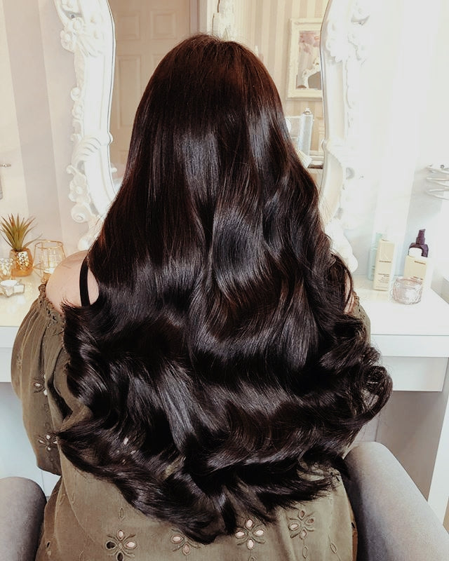 Natural Brown 24inch 5Clip Ins Curly hair extensions wigs