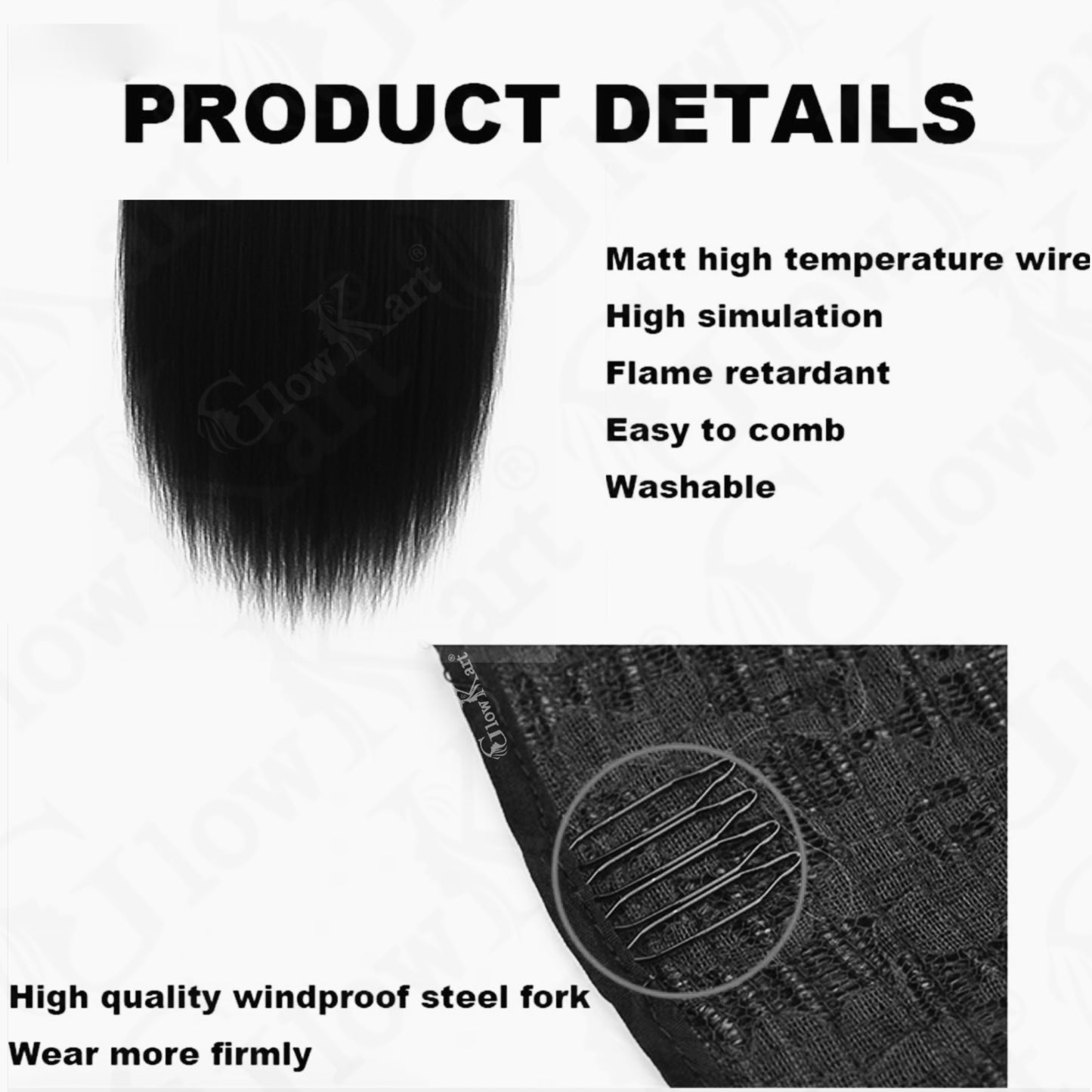 Natural Black 24inch Straight Ribbon Ponytail