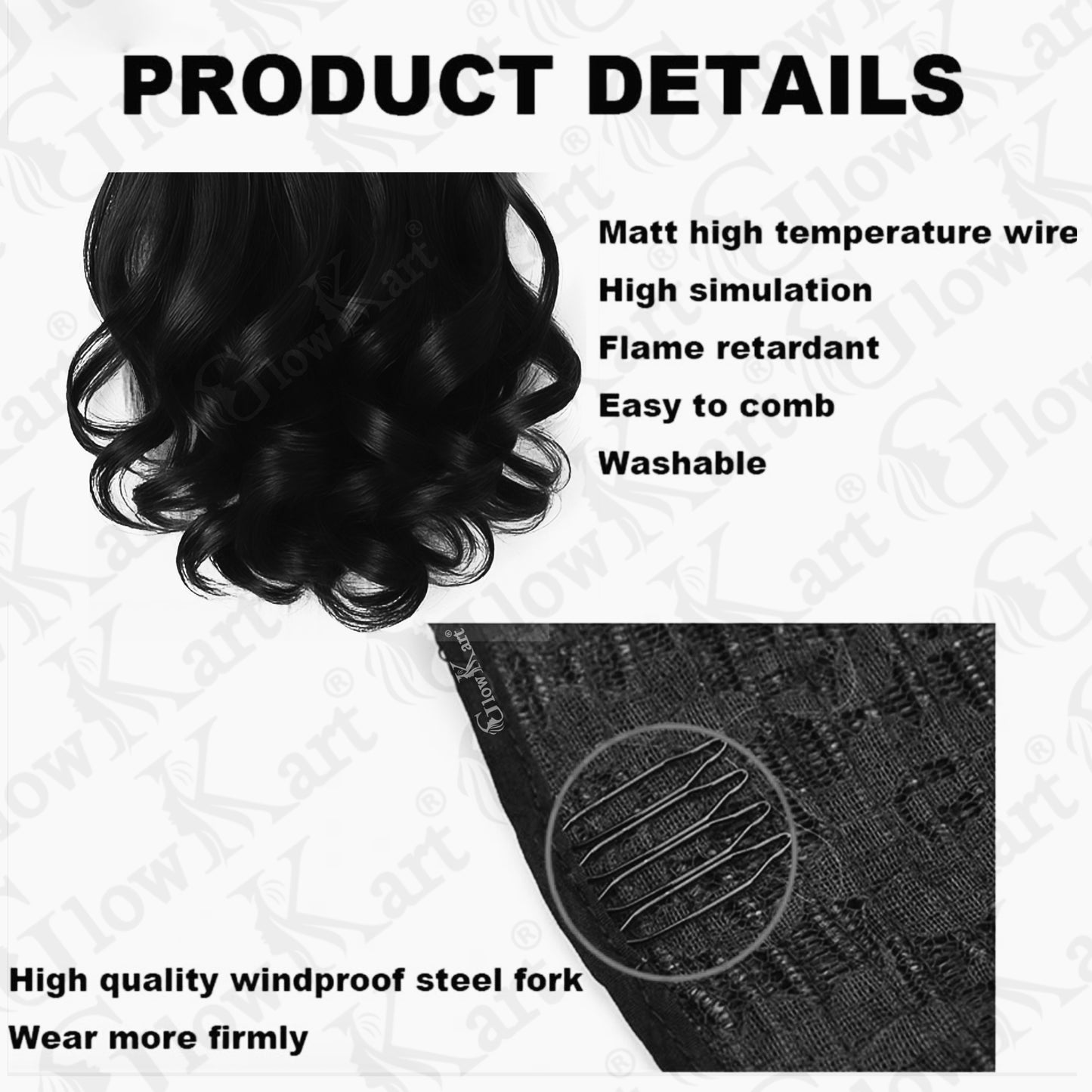 Natural Black 24inch Curly Ribbon Ponytail