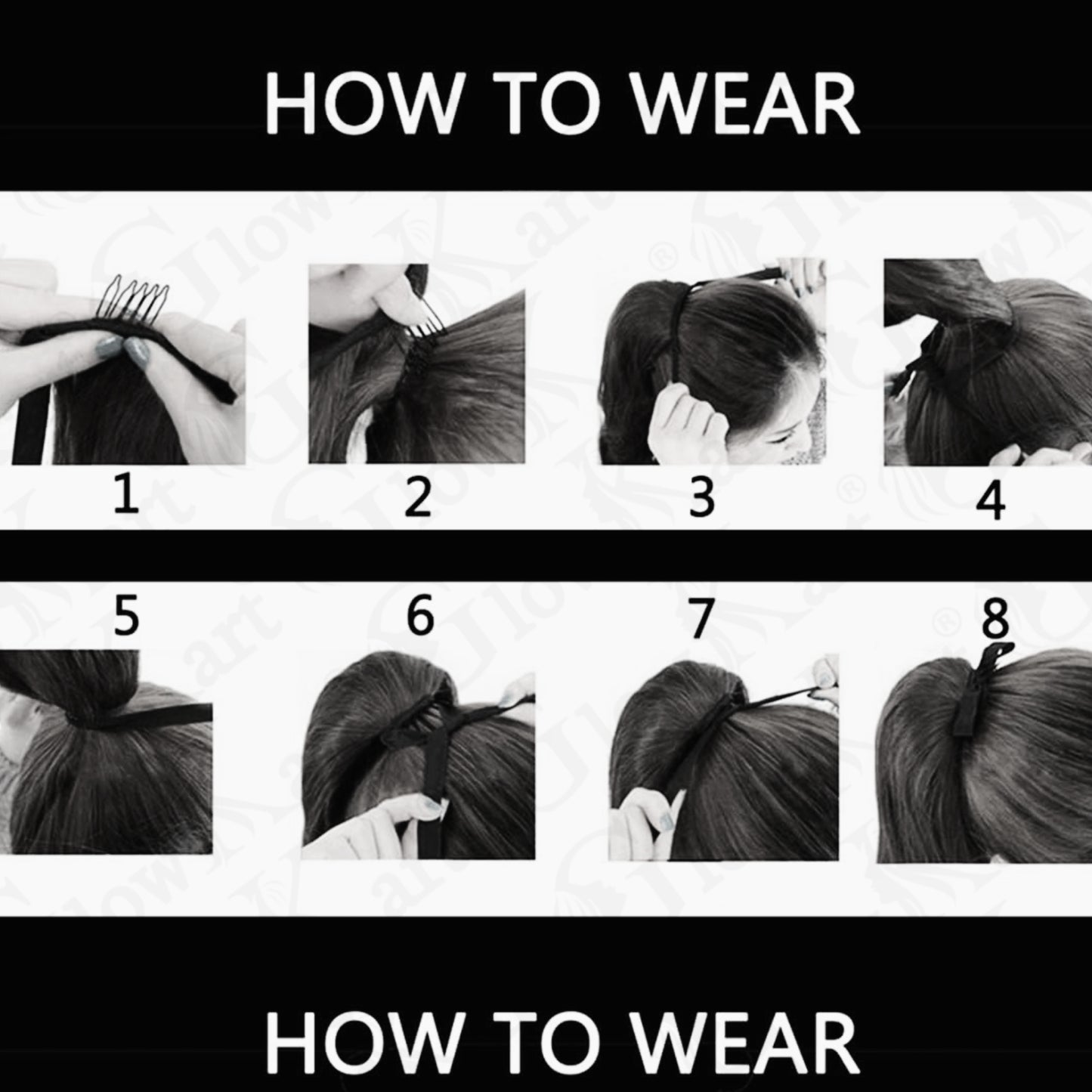 Natural Black 24inch Curly Ribbon Ponytail