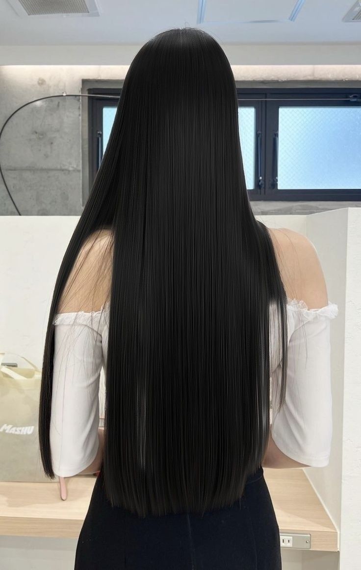 Natural Black 24inch 5Clip Ins Straight hair extensions wigs